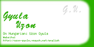 gyula uzon business card